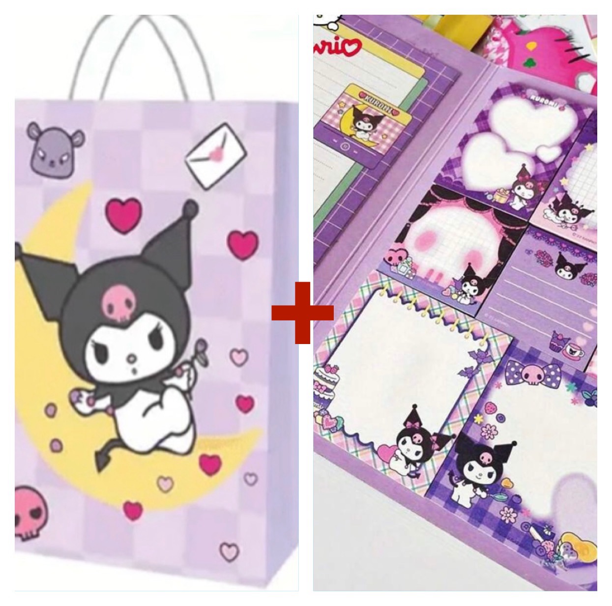 دفتر الملاحظات اللاصقة + كيس أهداء بشخصية كورومي 