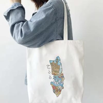 شنطة توت مزينة بصورة خريطة مدينة جدة 