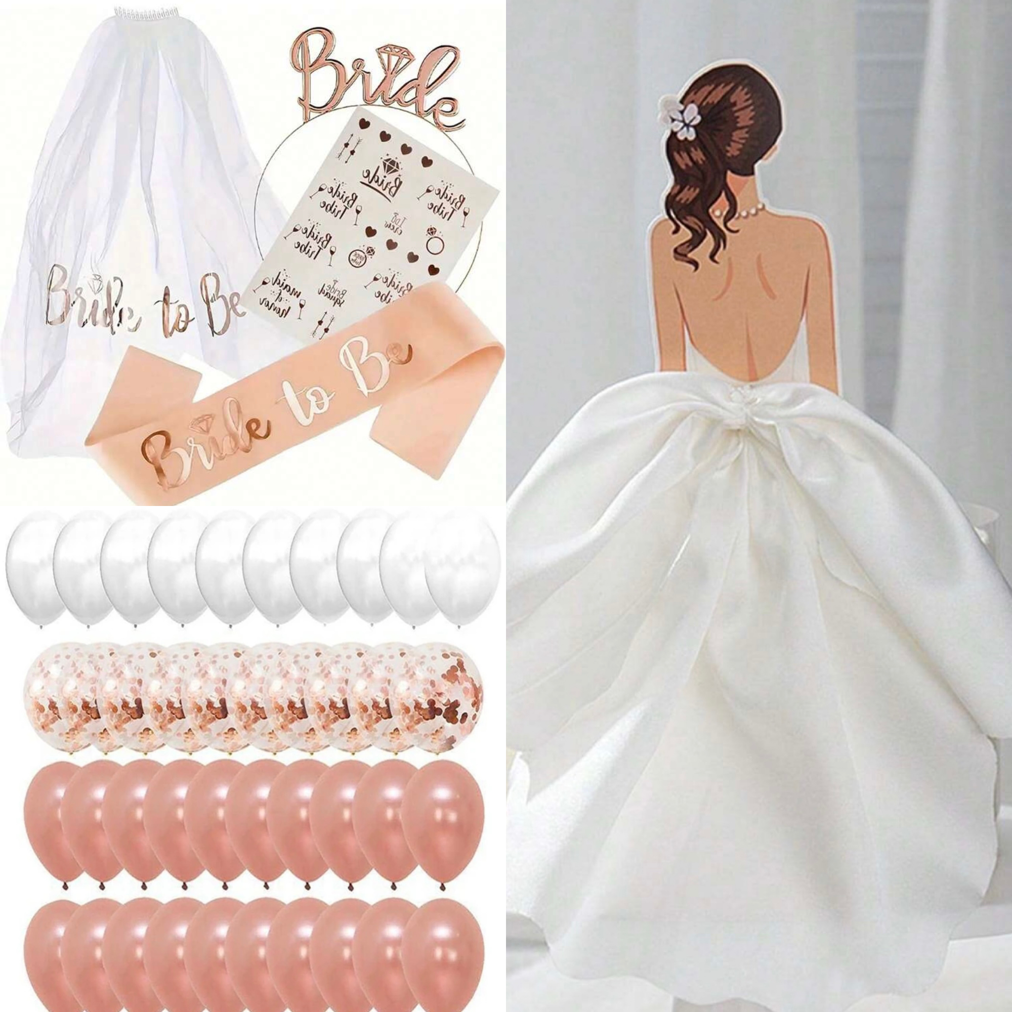 بكج التنسق حفلات توديع العزوبية باللون الابيض و الروز قولد