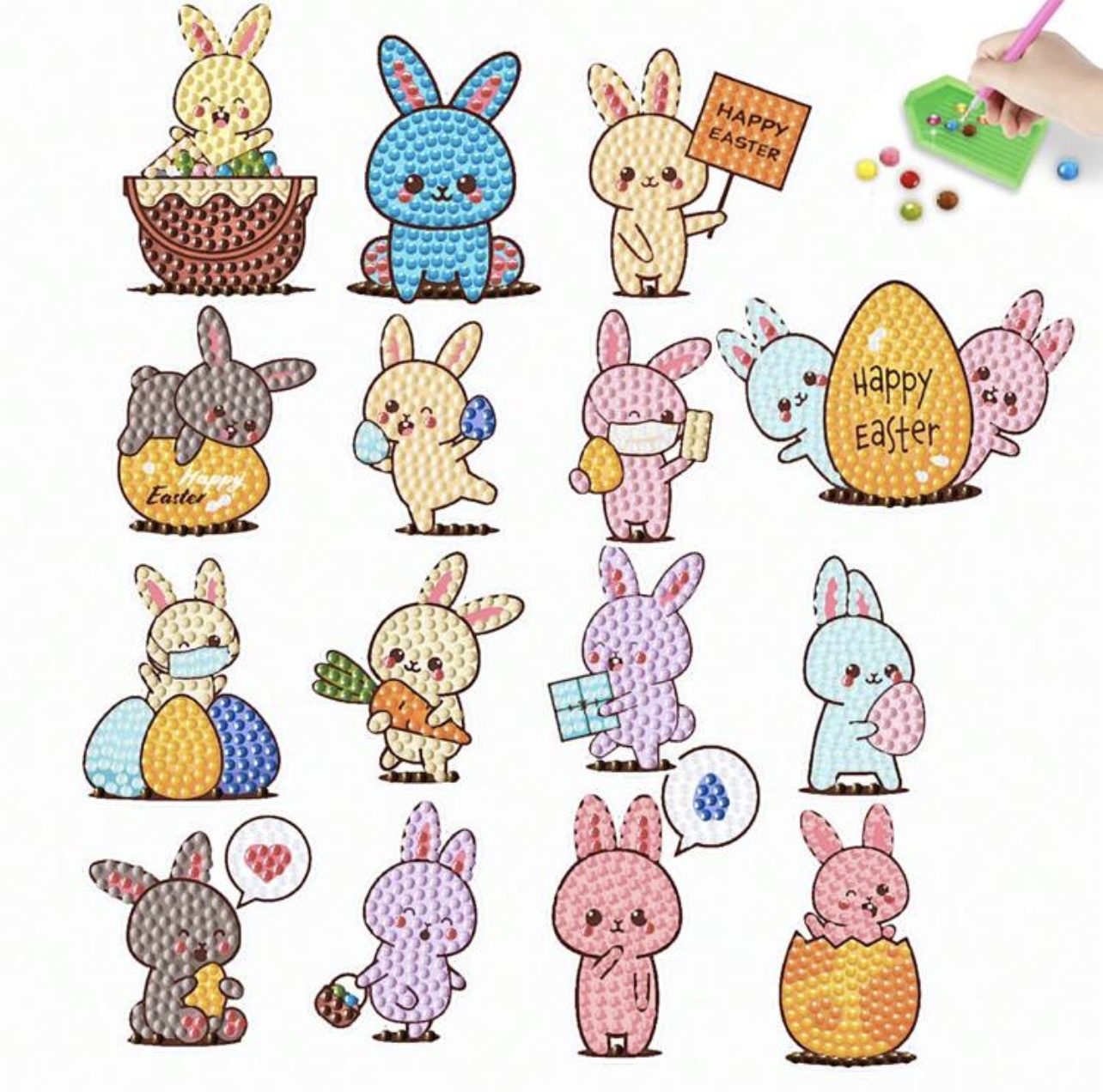 مجموعة فن الرسم الماسي على الملصقات 