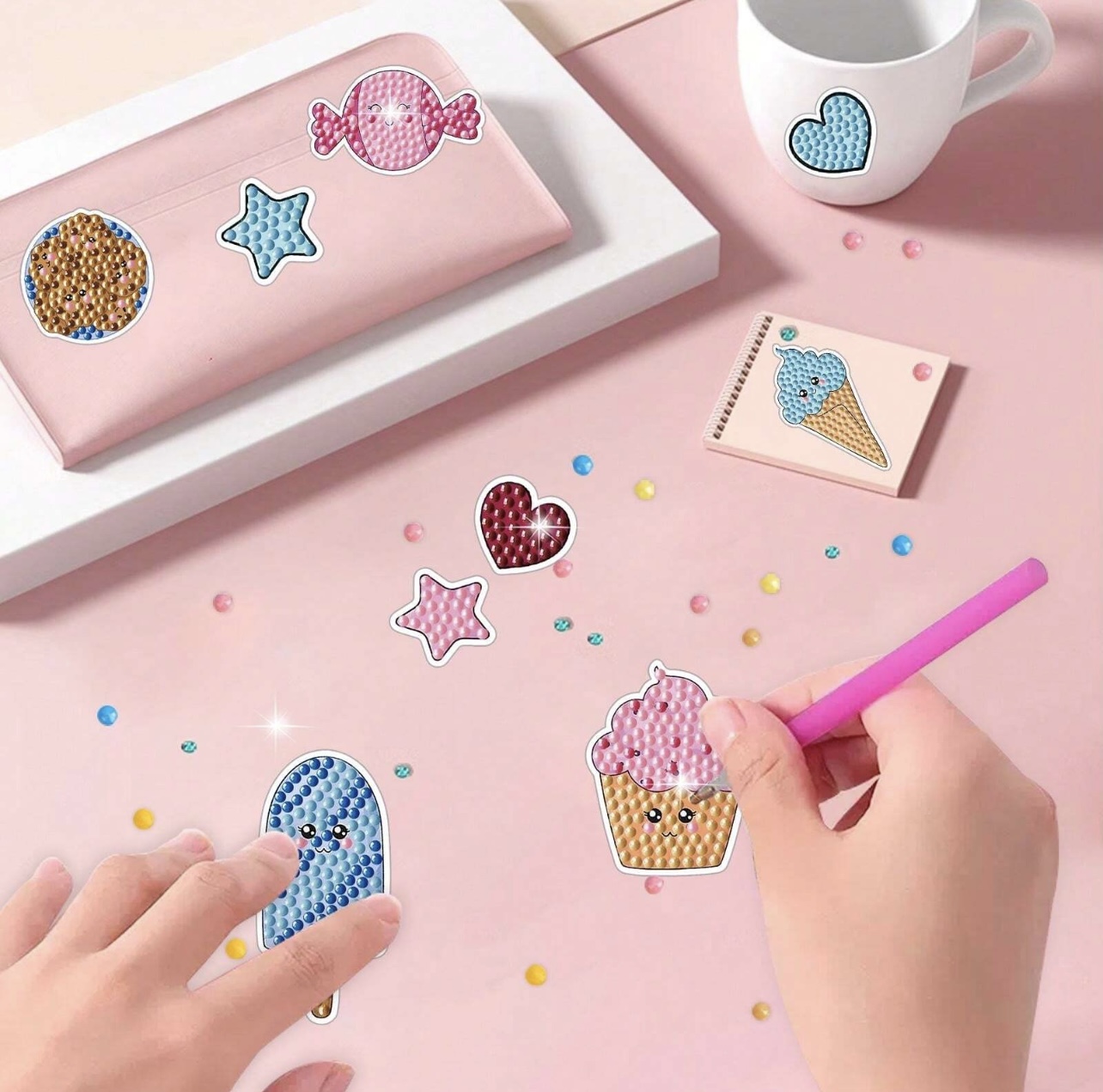 مجموعة فن الرسم الماسي على الملصقات 